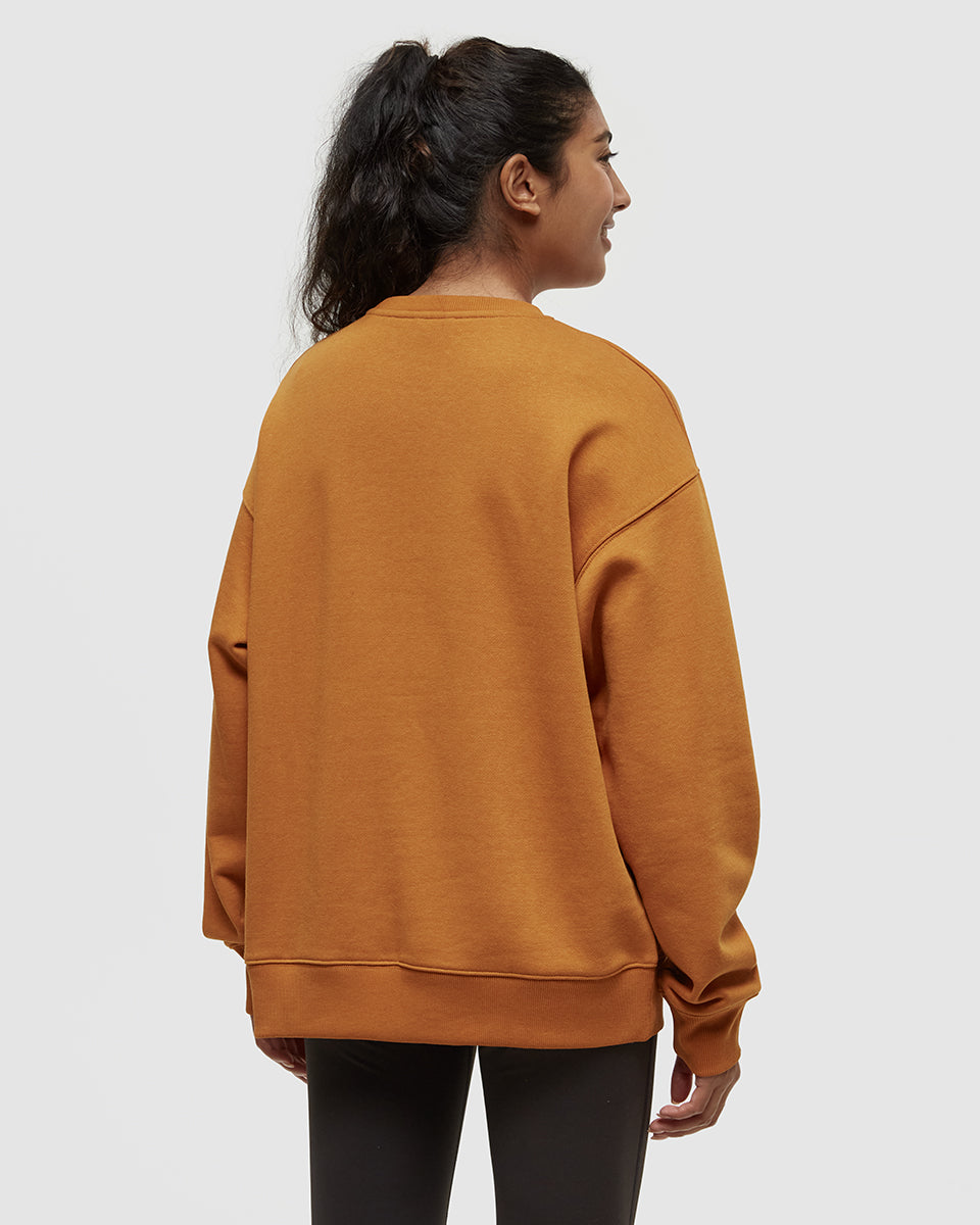 Tentree Women's Backcountry Crew - Burnt Caramel Warm Oak