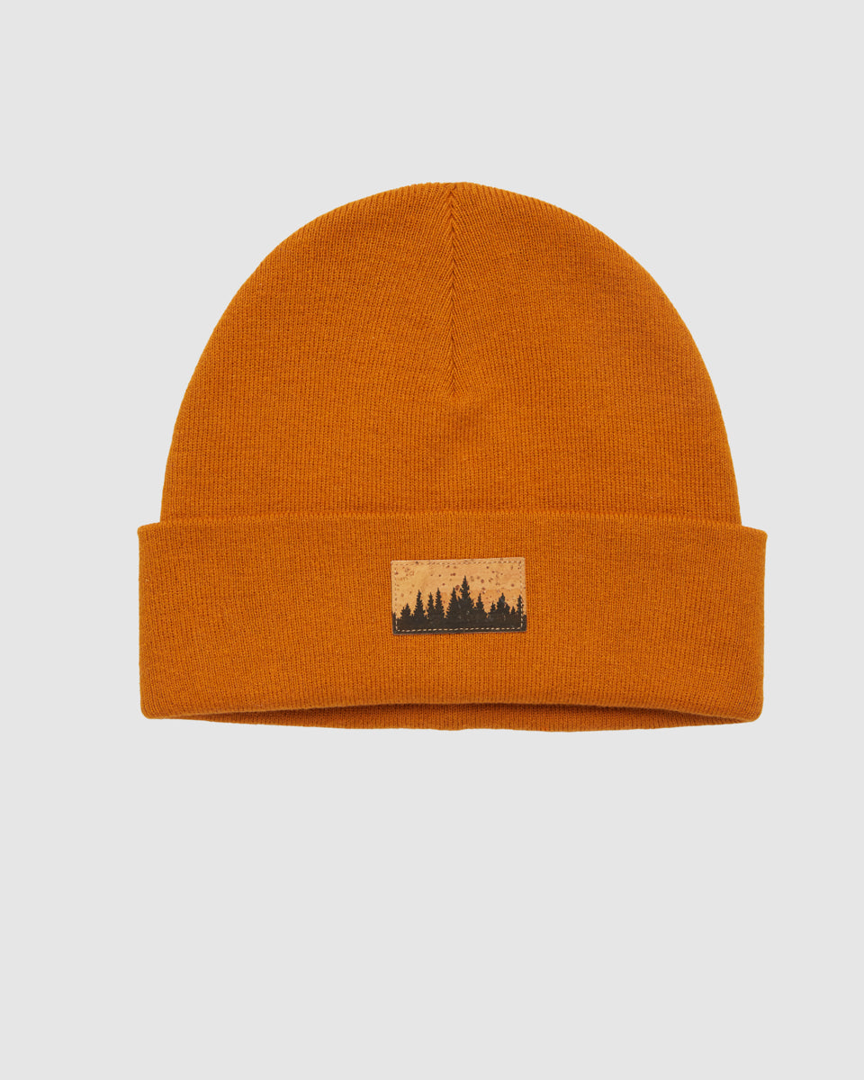 Tentree Kurt Juniper Patch Beanie - Burnt Caramel Cork Patch