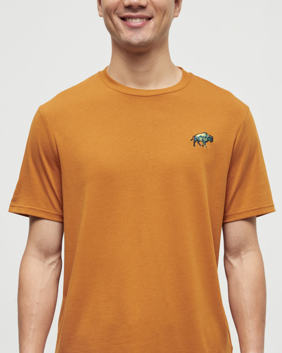 Tentree Men's Boreal Wildlife T-Shirt - Burnt Caramel Boreal Bison