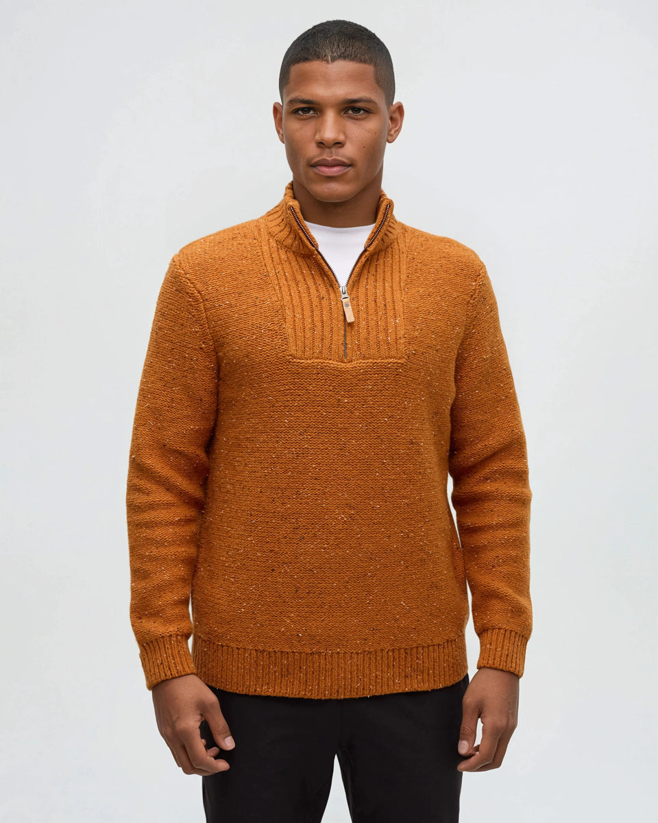 Tentree Men's Conrad Fleck Sweater - Burnt Caramel Nep