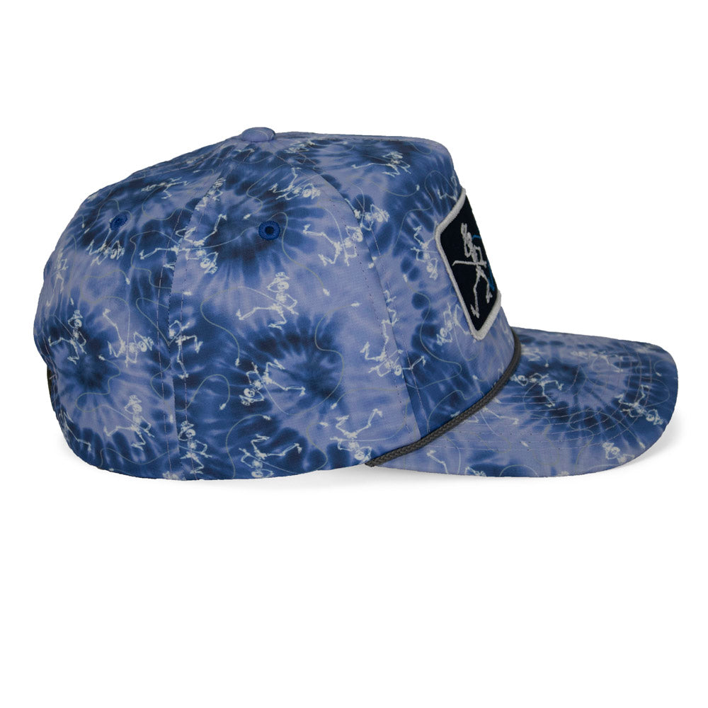 Dancing Skeletons Fly Fishing Trucker Tie Dye Rope Cap by Paramount Outdoors