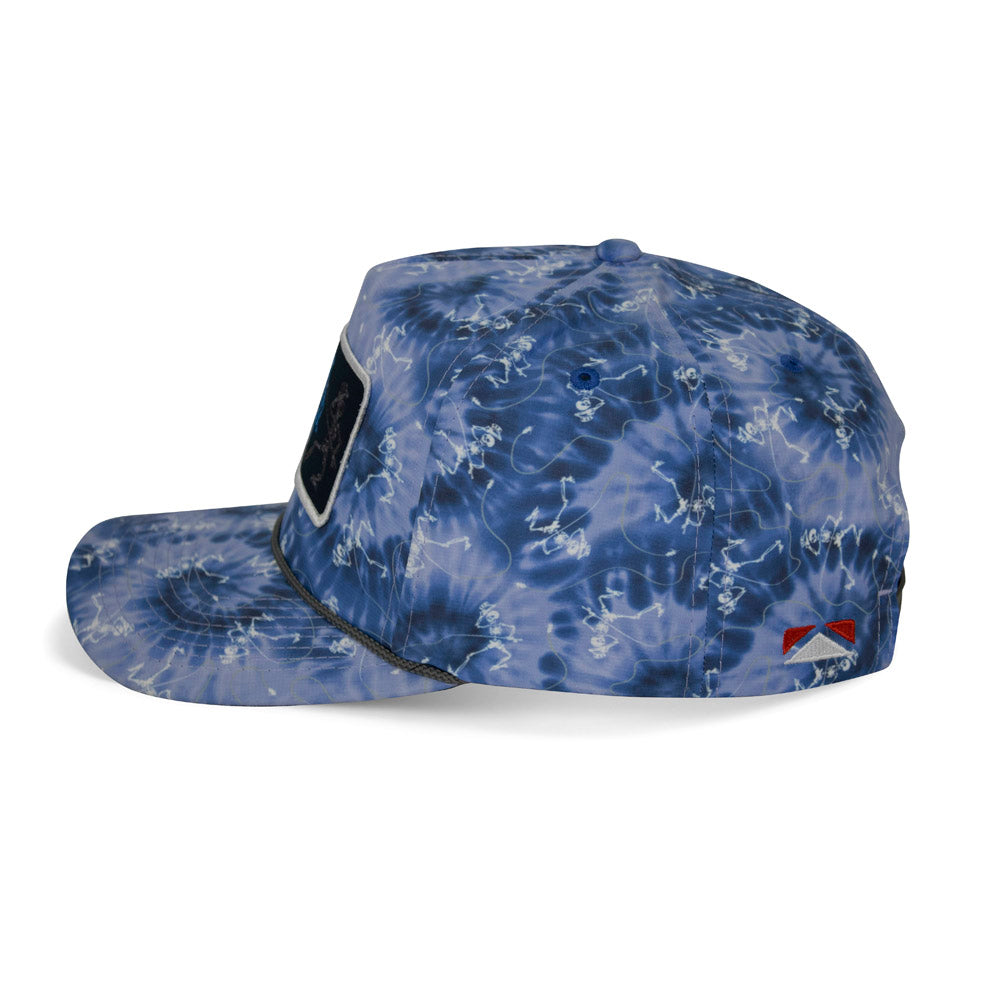 Dancing Skeletons Fly Fishing Trucker Tie Dye Rope Cap by Paramount Outdoors