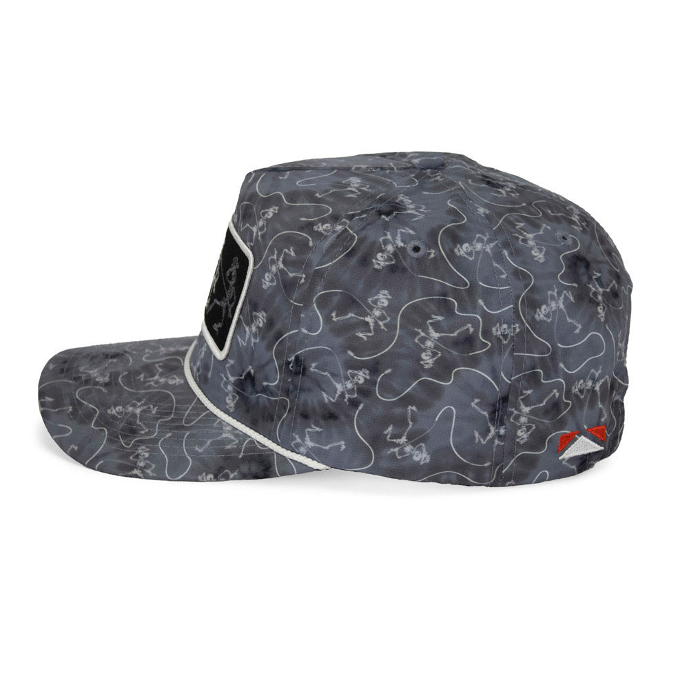 Dancing Skeletons Fly Fishing Trucker Tie Dye Rope Cap by Paramount Outdoors