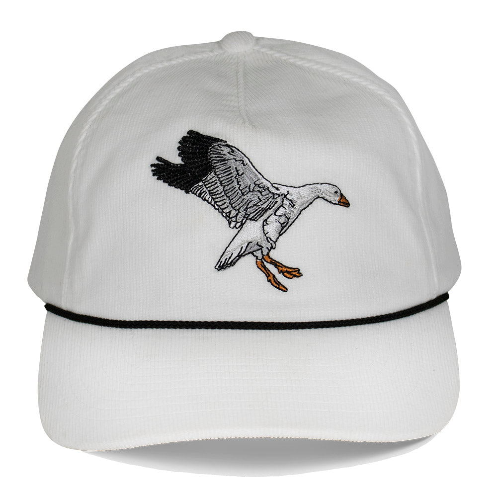 Snow Goose on Corduroy Vintage 5-Panel Trucker by Paramount Outdoors