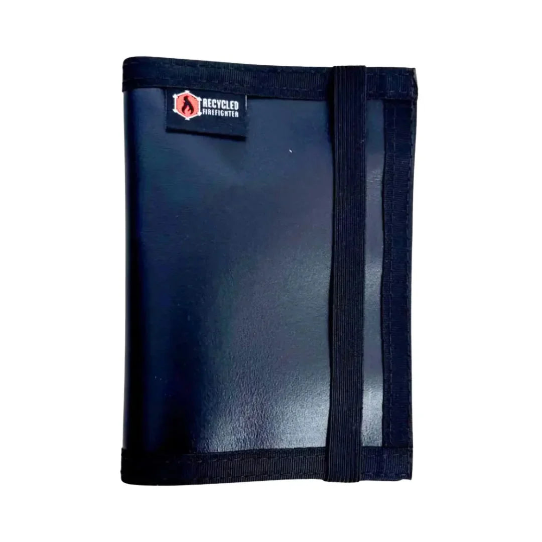 Recycled Firefighter Passport Notebook Wallet – Combat Boot Leather Edition — product view 3