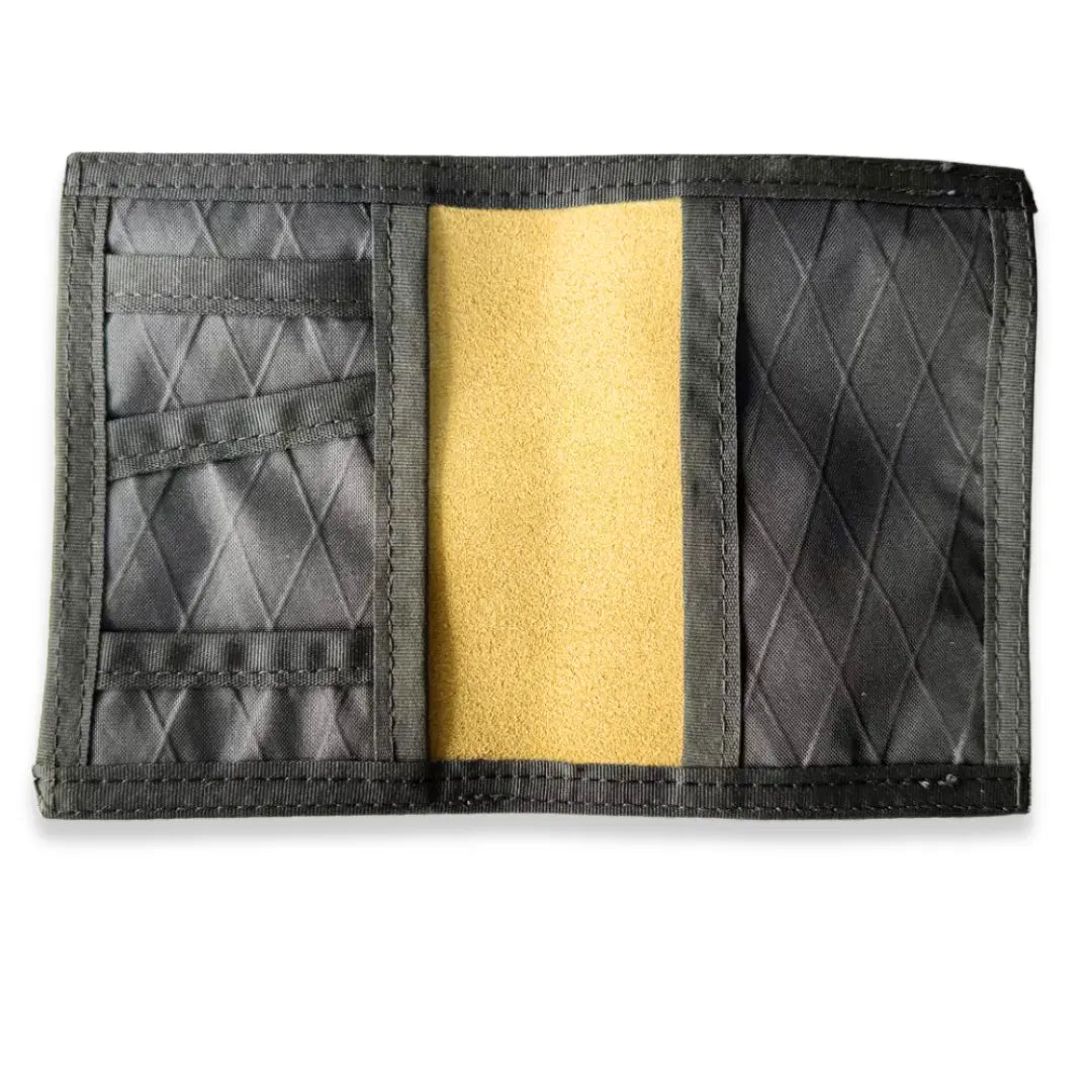 Recycled Firefighter Passport Notebook Wallet – Combat Boot Leather Edition — product view 2