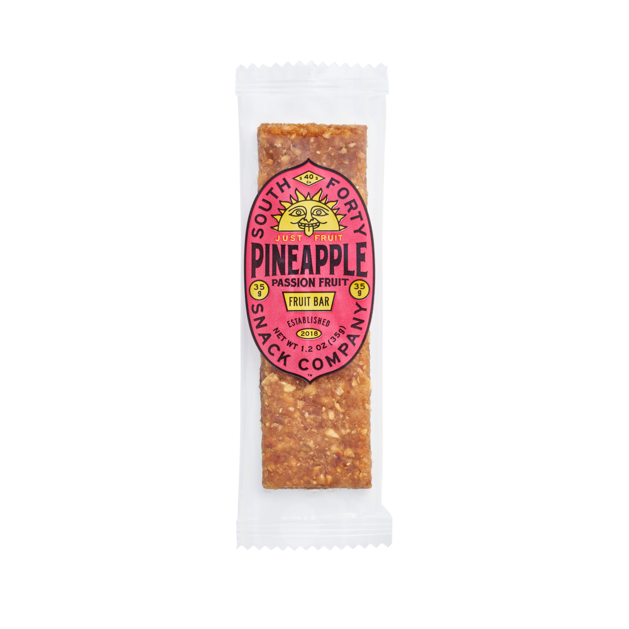 South Forty Pineapple Passion Fruit Bar single wrapped 1.2 oz (35 g) bar, front of package