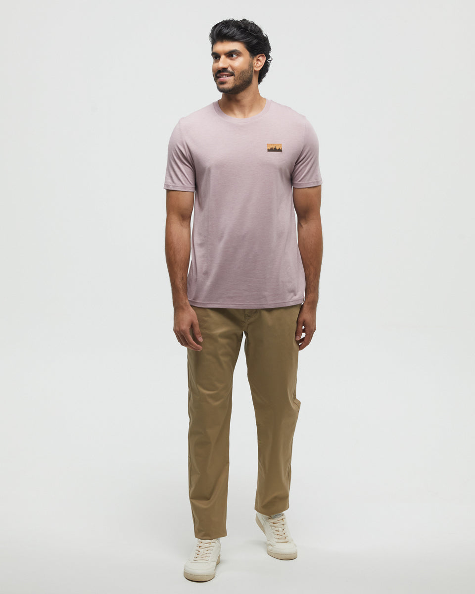 Tentree Men's Juniper Cork Patch T-Shirt - Vintage Mauve Heather Cork Patch