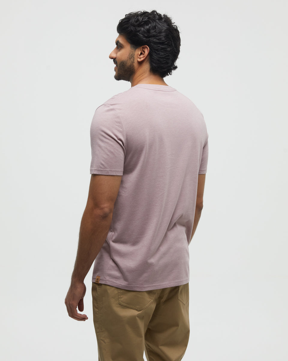 Tentree Men's Juniper Cork Patch T-Shirt - Vintage Mauve Heather Cork Patch