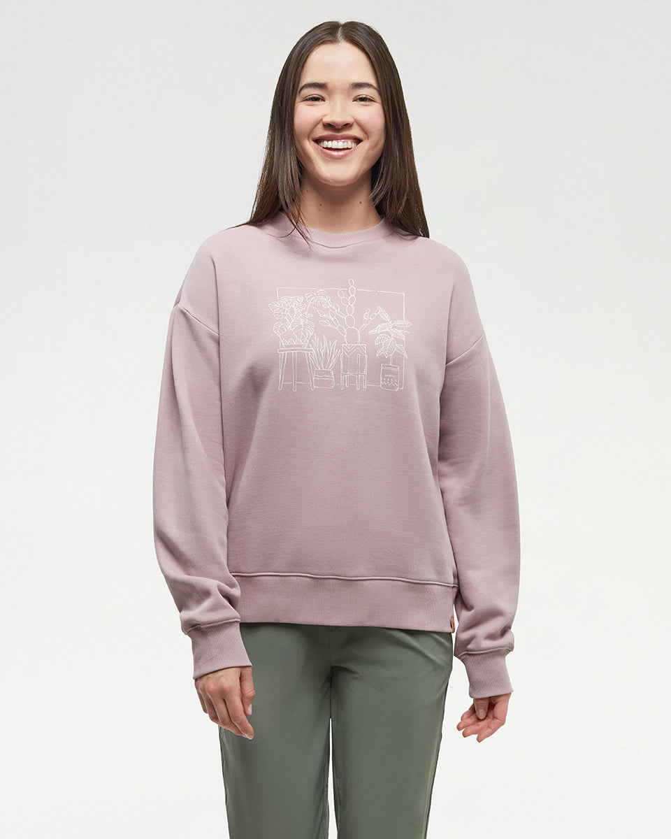 Tentree Women's Plant Club Crew - Vintage Mauve Vintage White