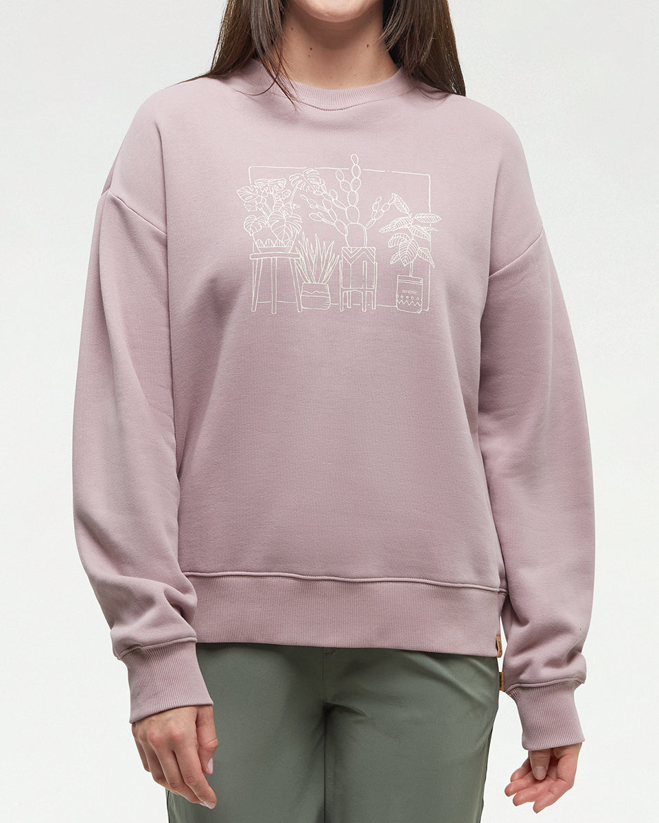 Tentree Women's Plant Club Crew - Vintage Mauve Vintage White