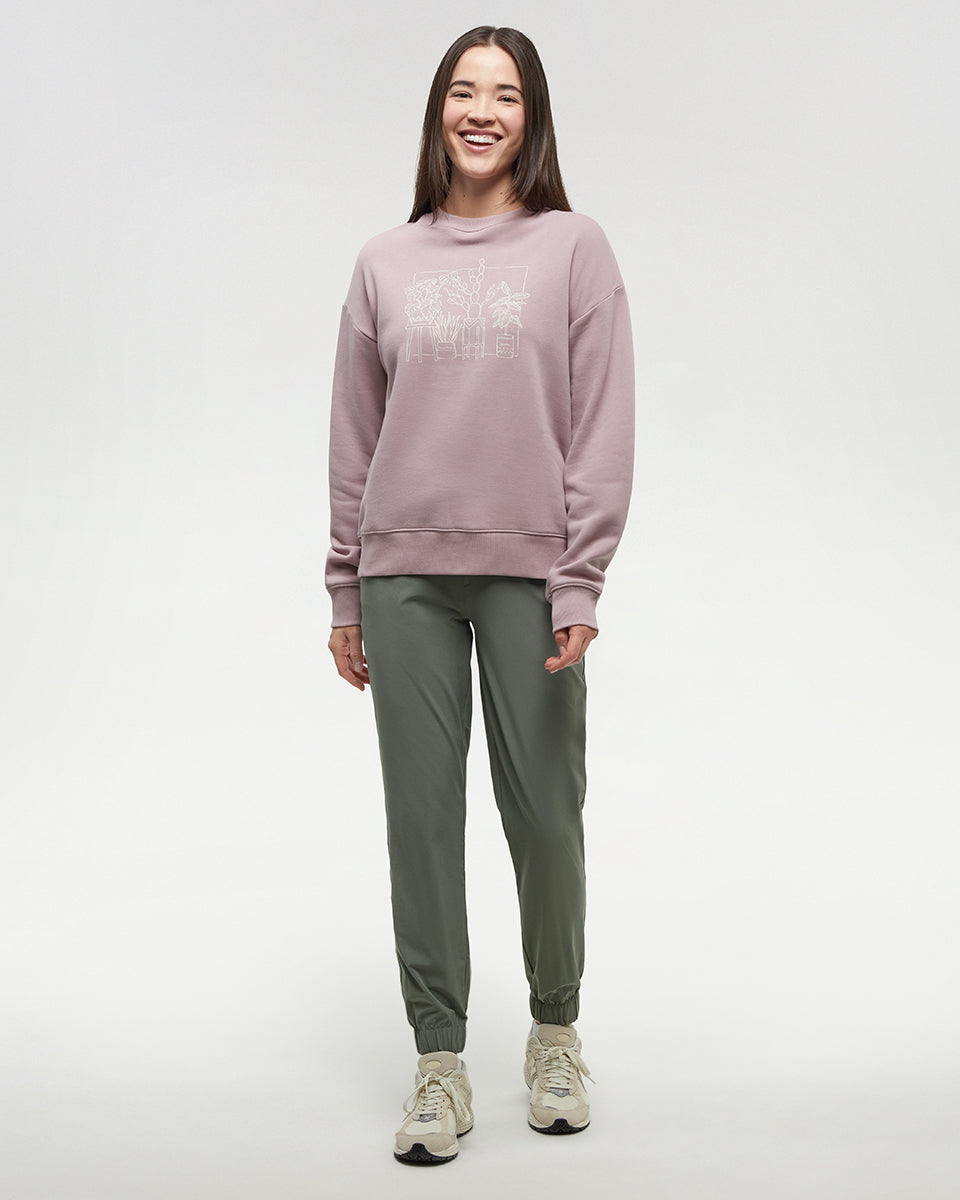 Tentree Women's Plant Club Crew - Vintage Mauve Vintage White