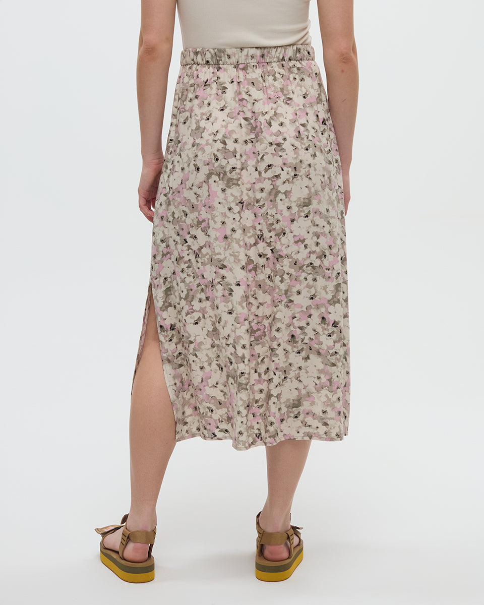 Tentree Women's Yaletown Skirt - Pink Sand Watercolour Floral