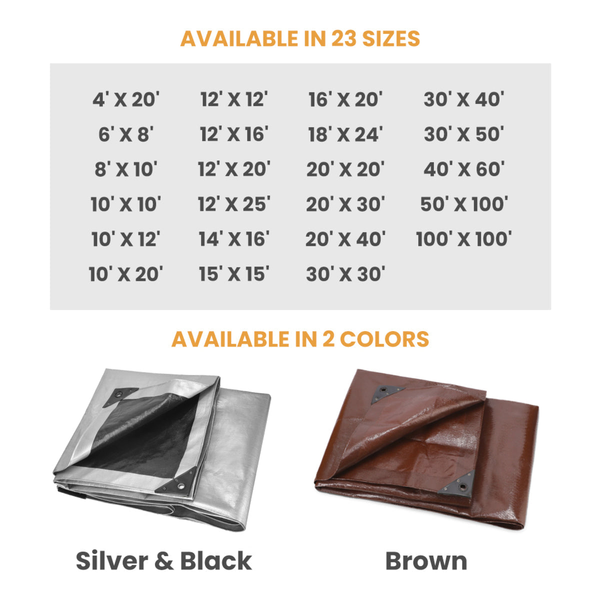 White Duck 4' x 20' Super Heavy Duty Poly Tarp