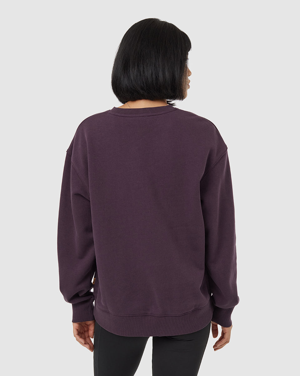 Tentree Women's TreeFleece Relaxed Crew - Midnight Plum
