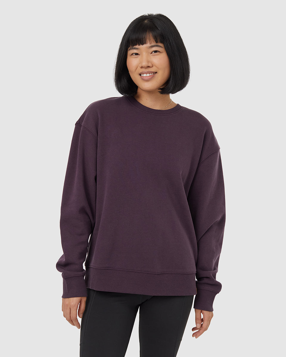 Tentree Women's TreeFleece Relaxed Crew - Midnight Plum