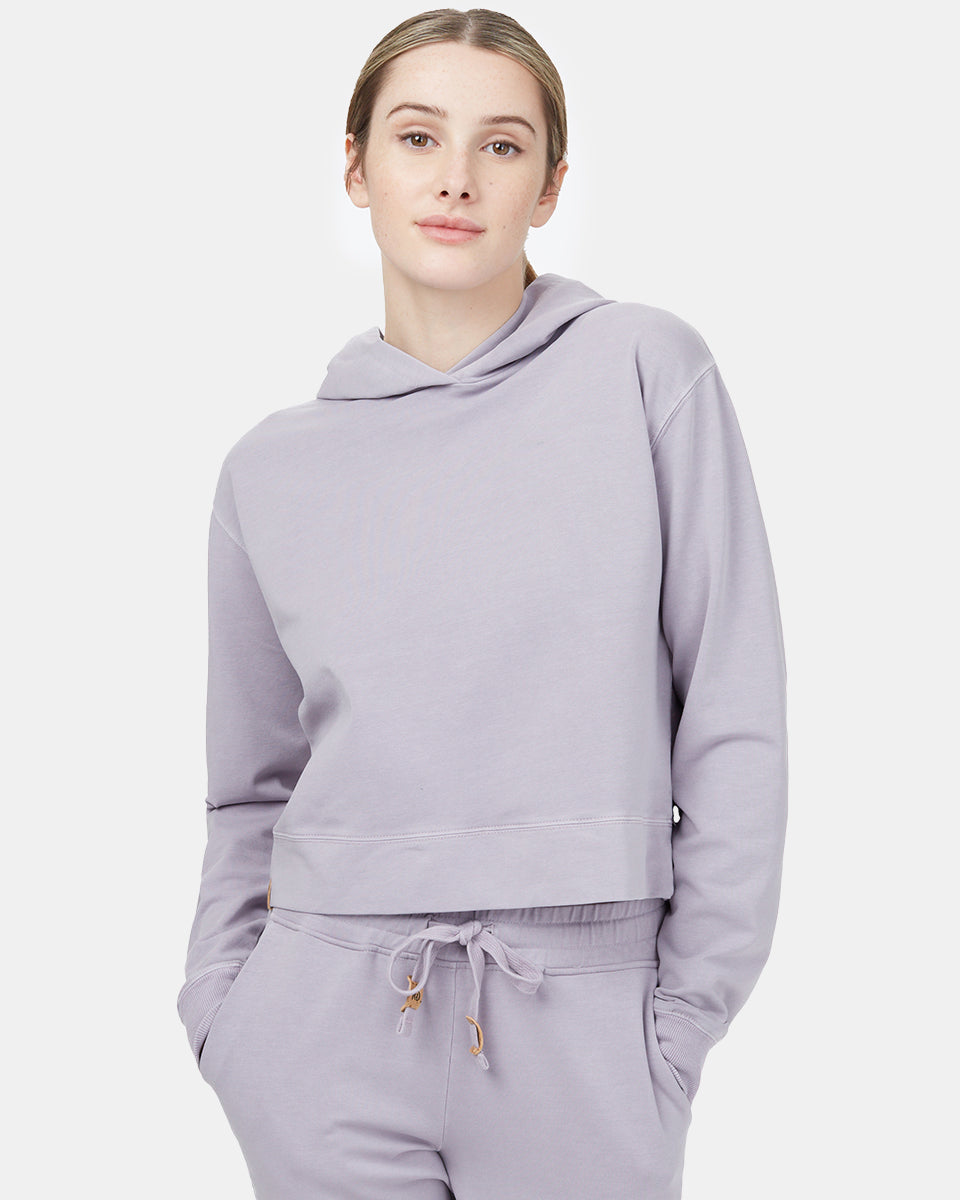 Tentree French Terry Cropped Hoodie - Purple Ash