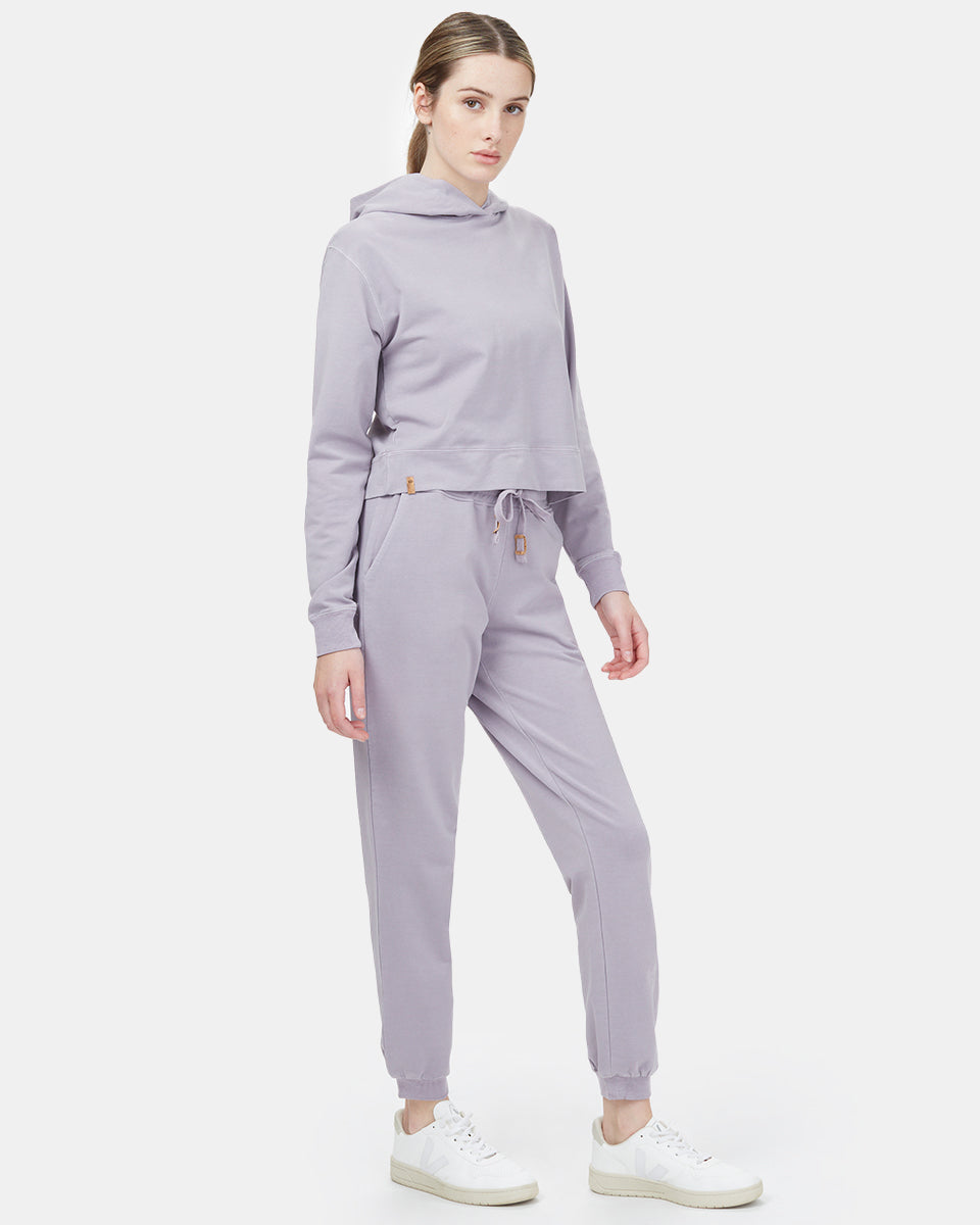Tentree French Terry Cropped Hoodie - Purple Ash