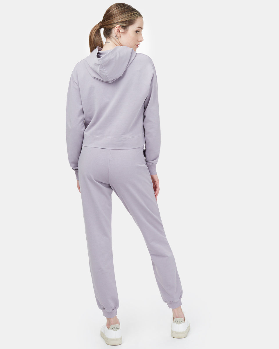 Tentree French Terry Cropped Hoodie - Purple Ash