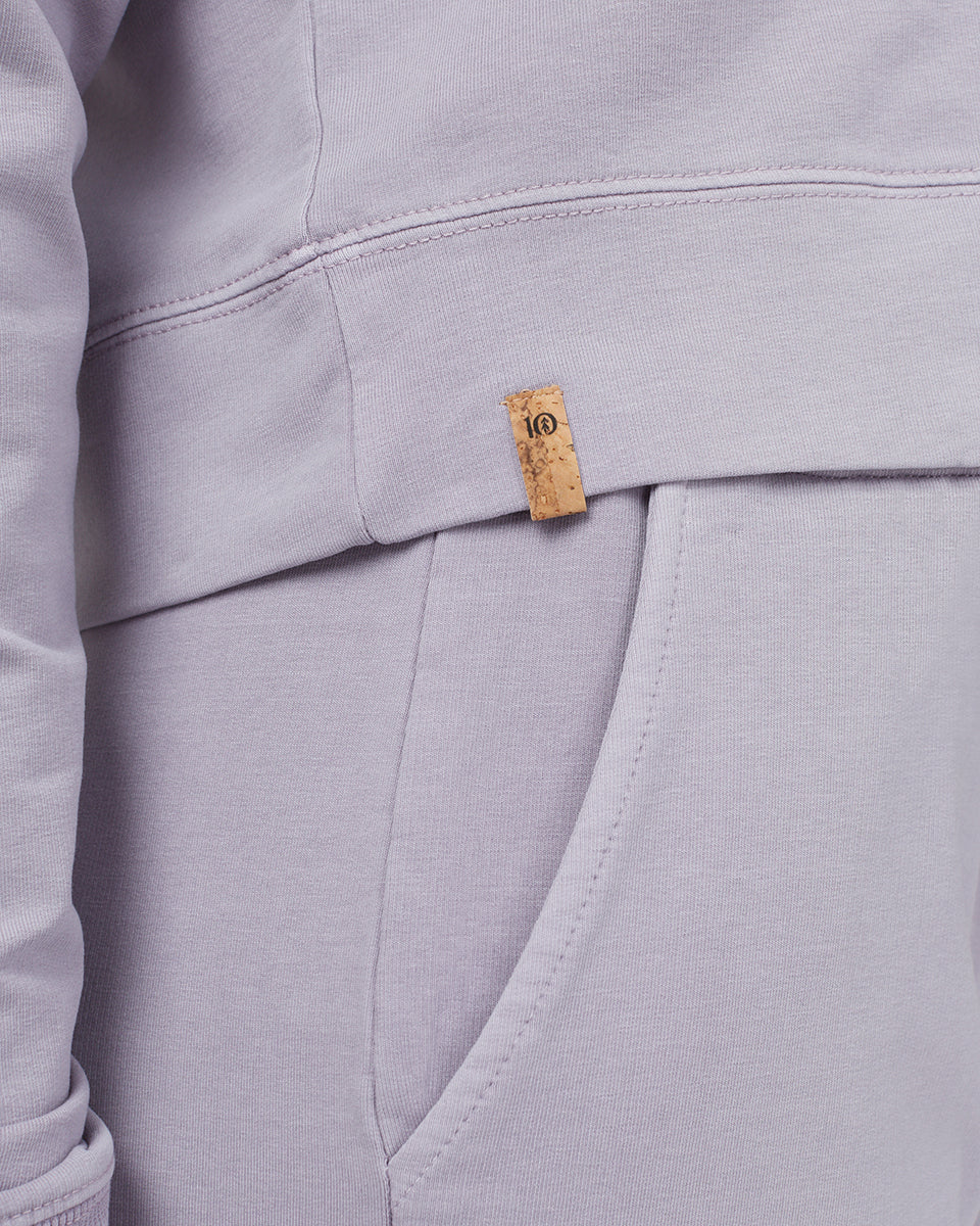 Tentree French Terry Cropped Hoodie - Purple Ash