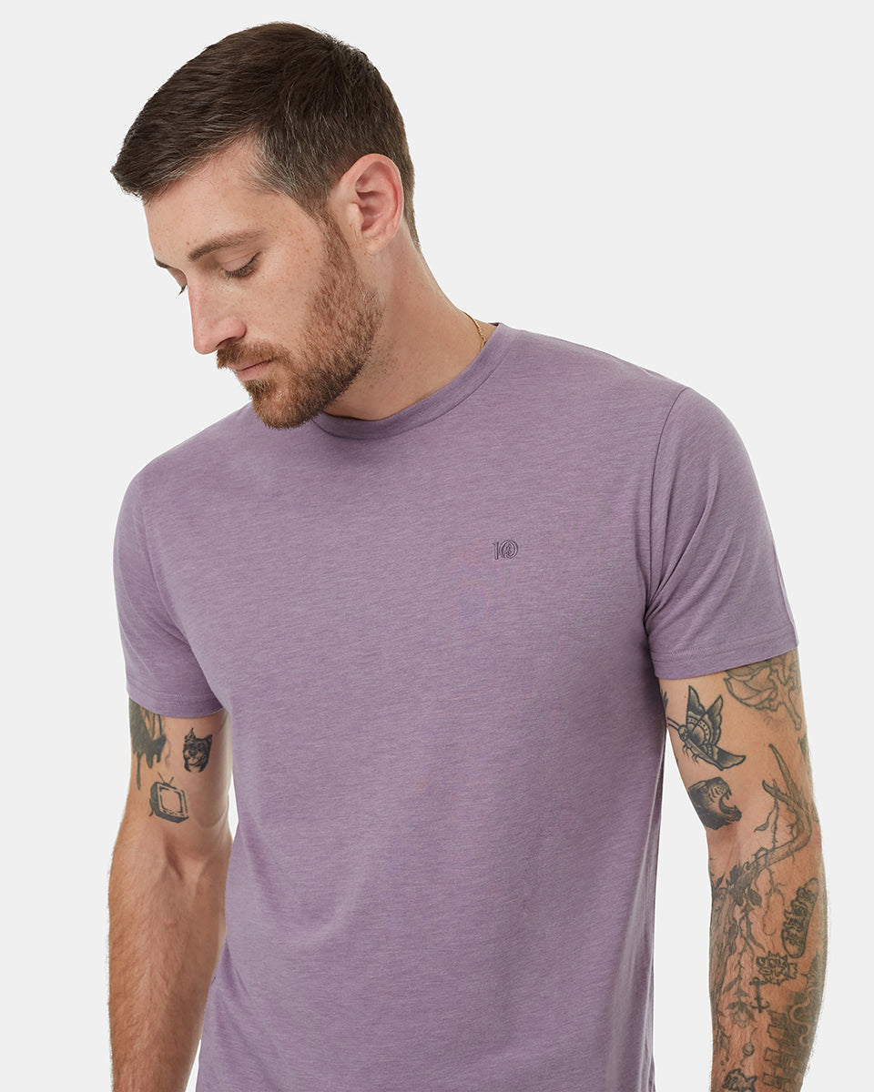 Tentree Men's Embroidered Ten T-Shirt - Purple Ash Heather Cadet