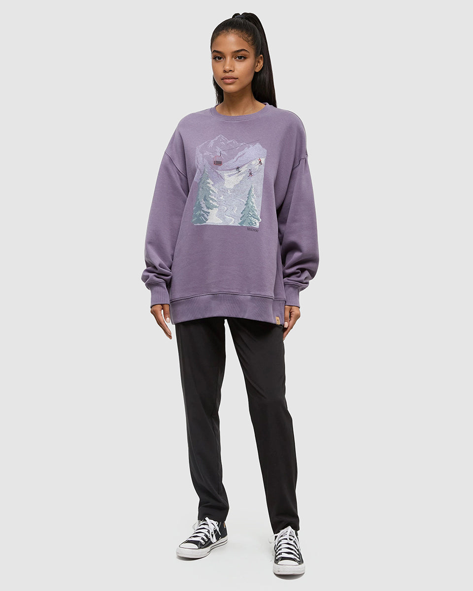 Tentree Women's Alpine Oversized Crew - Smokey Violet Grey Dawn