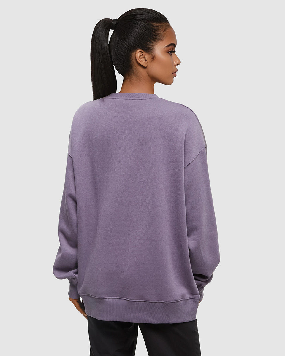 Tentree Women's Alpine Oversized Crew - Smokey Violet Grey Dawn