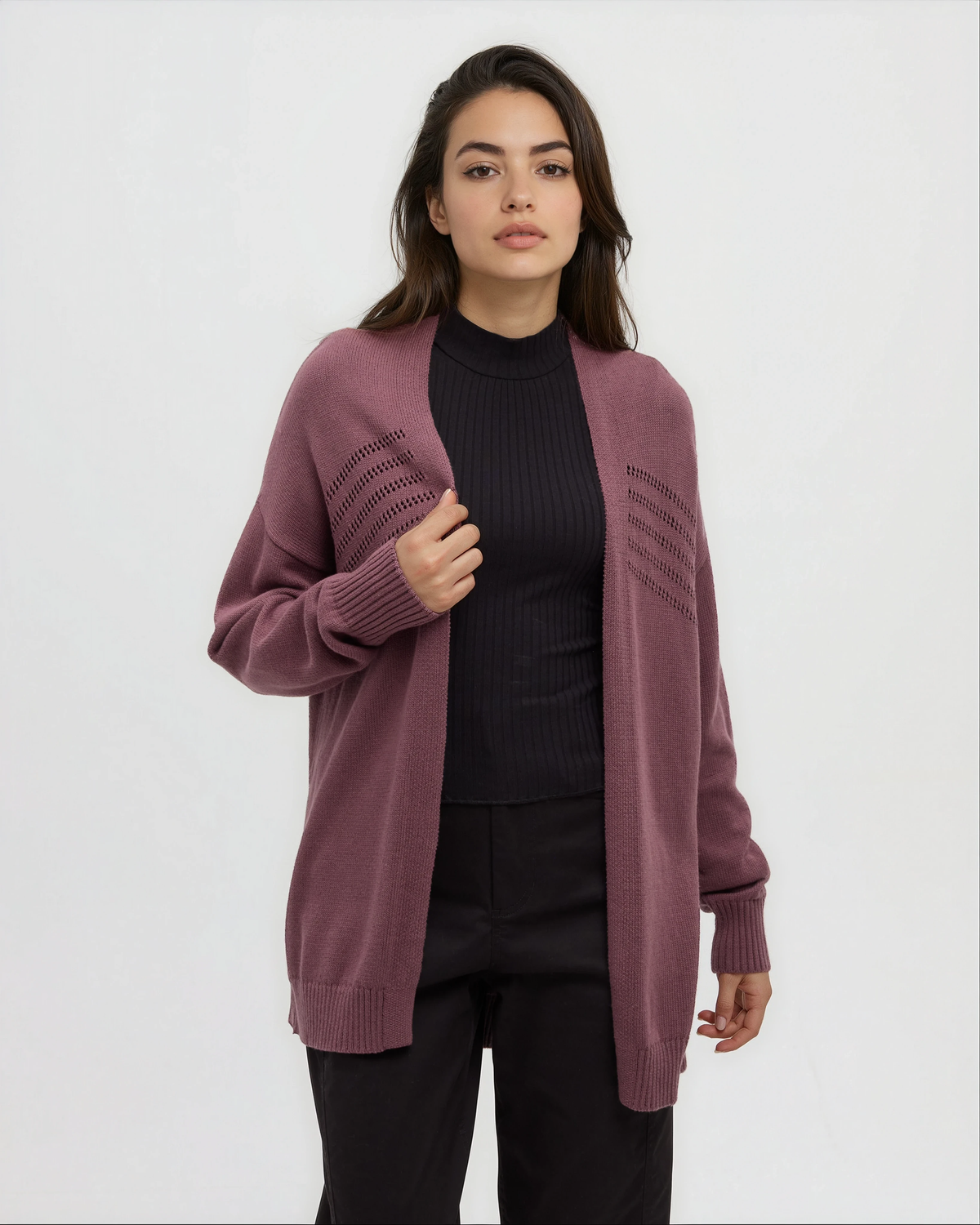 Tentree Women's Prairies Cardigan - Mauve Stone