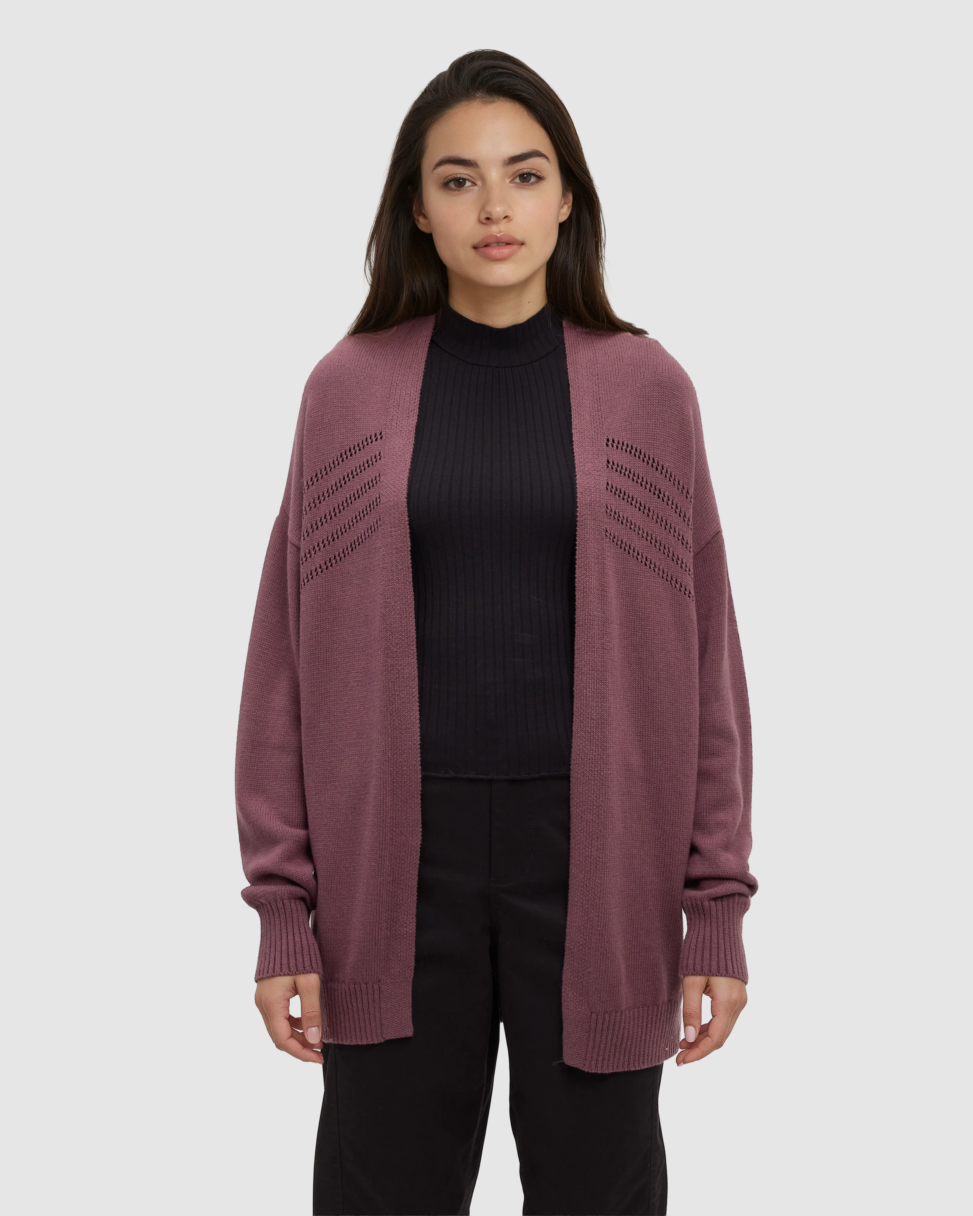 Tentree Women's Prairies Cardigan - Mauve Stone