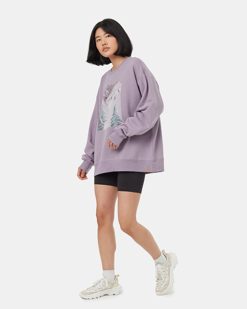 Tentree Women's Alpine Oversized Crew - Purple Ash Mulled Grape