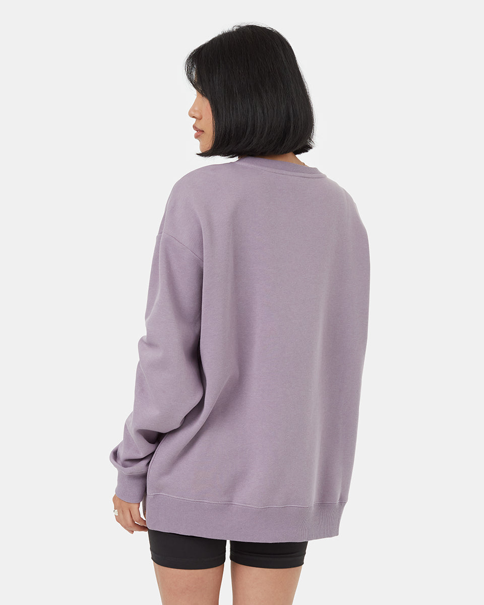 Tentree Women's Alpine Oversized Crew - Purple Ash Mulled Grape