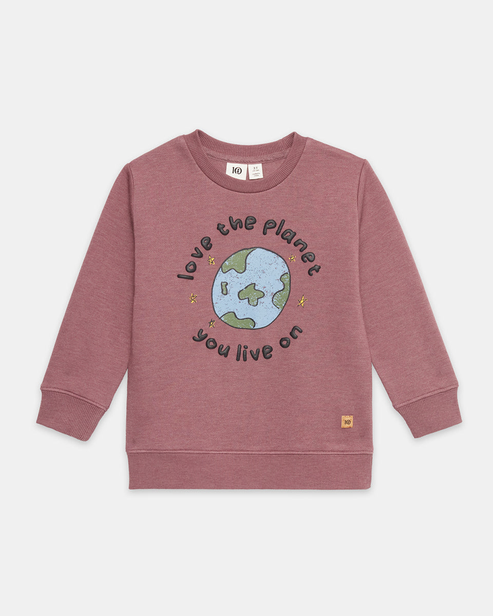 Tentree Kids Love the Planet Crew - Shaded Mauve Meteorite Black