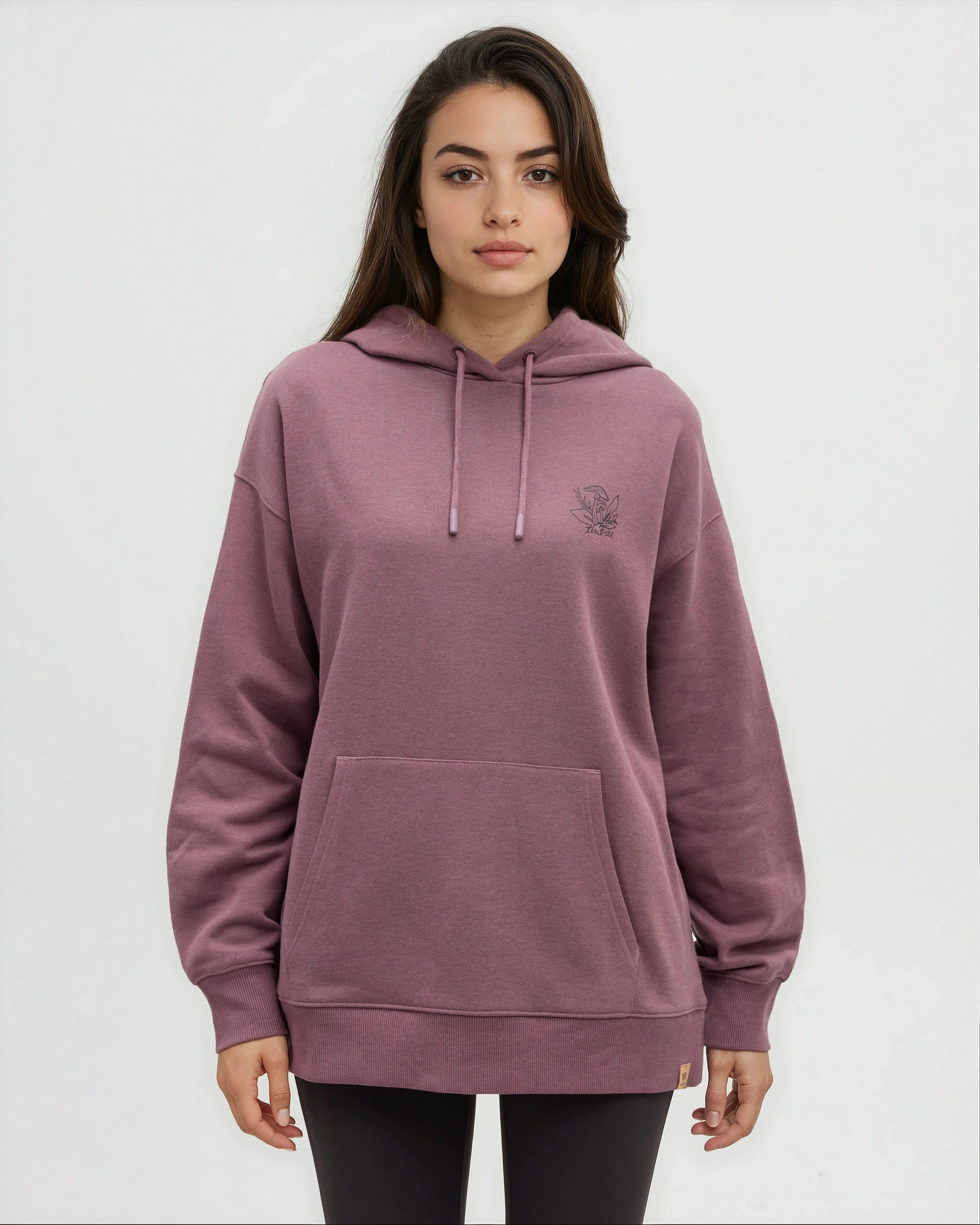Tentree Women's Understory Oversized Hoodie - Mauve Stone Meteorite Black