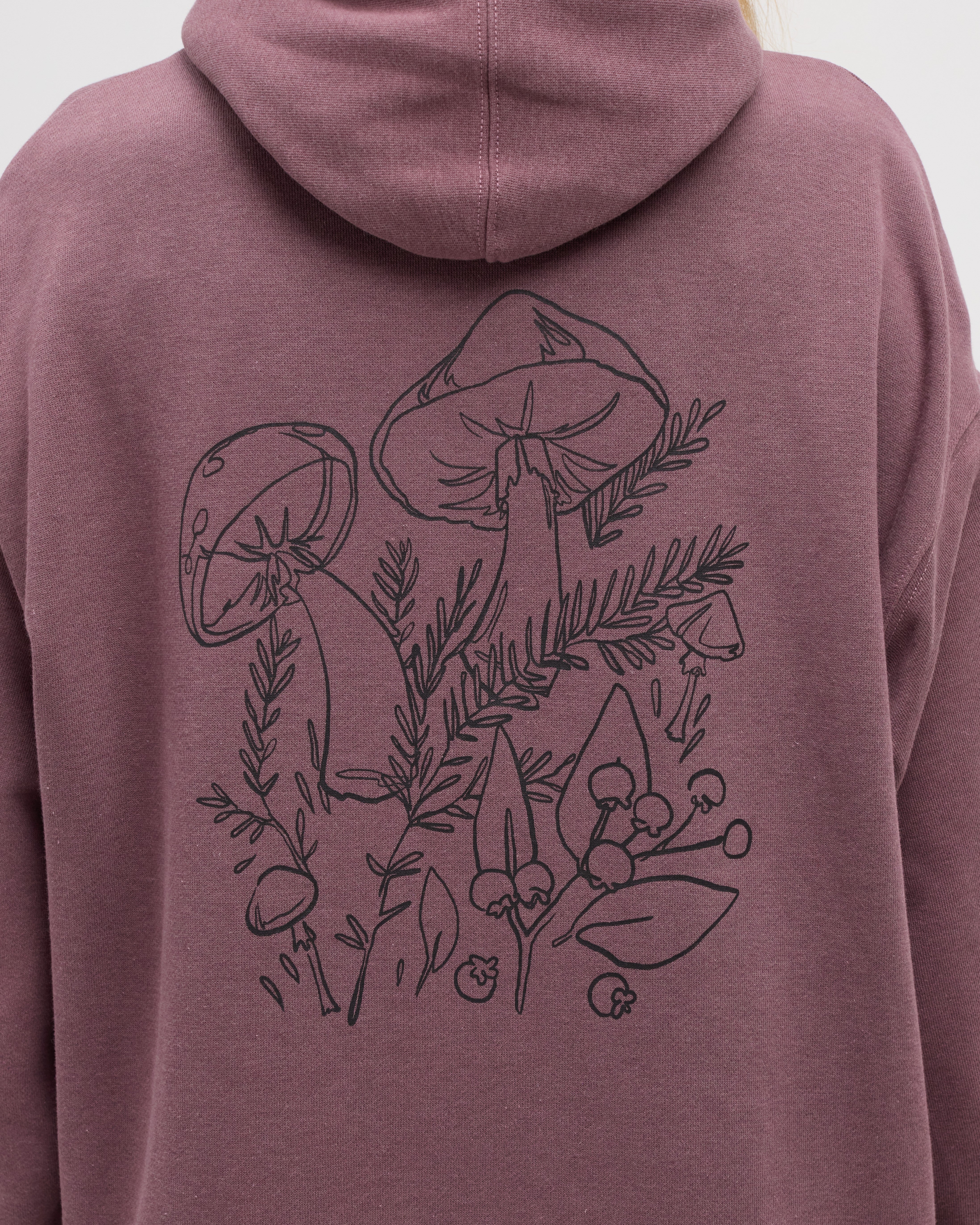 Tentree Women's Understory Oversized Hoodie - Mauve Stone Meteorite Black
