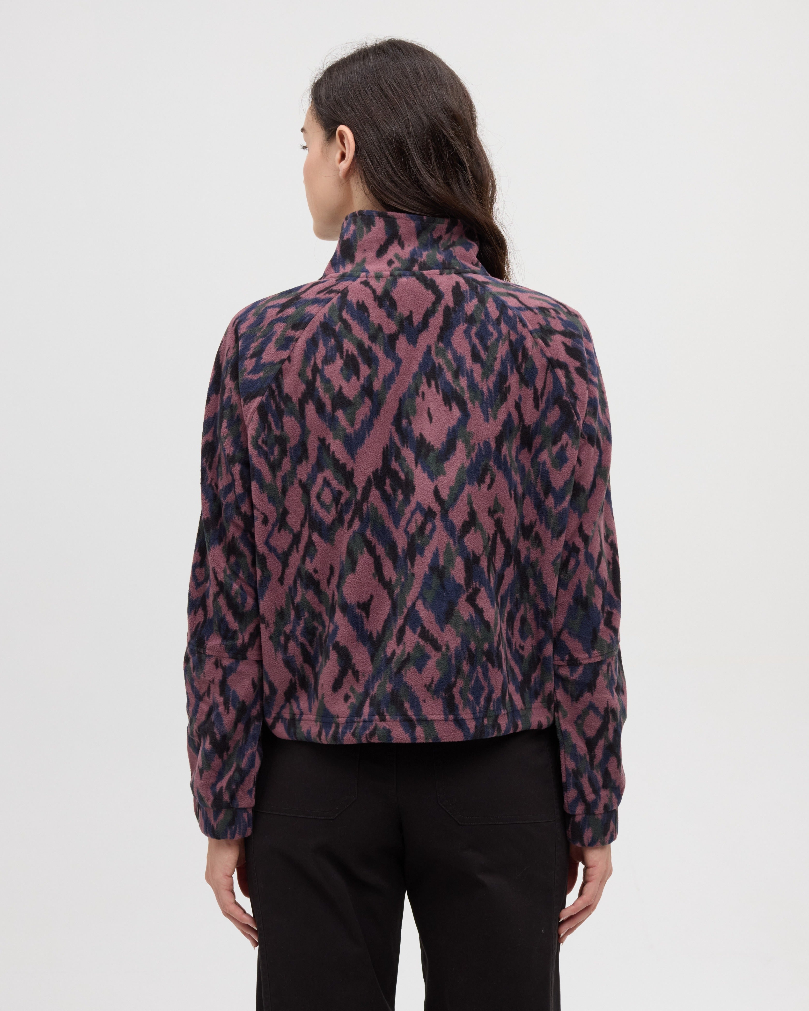Tentree Women's Palisade Full Zip - Mauve Stone Sunset Plains