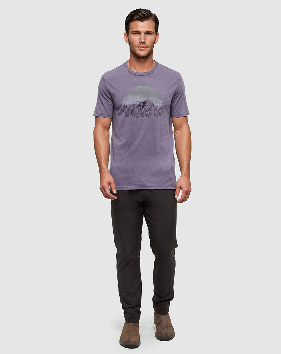 Tentree Men's Vintage Sunset T-Shirt - Smokey Violet Heather Ocean Air