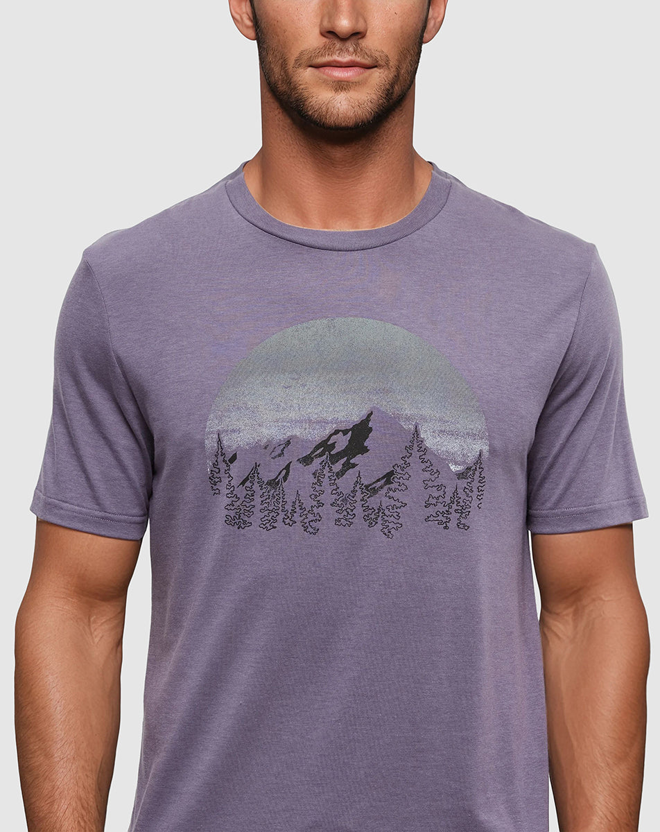 Tentree Men's Vintage Sunset T-Shirt - Smokey Violet Heather Ocean Air
