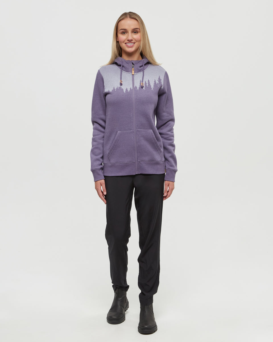 Tentree Women's Juniper Zip Hoodie - Smokey Violet Heather White