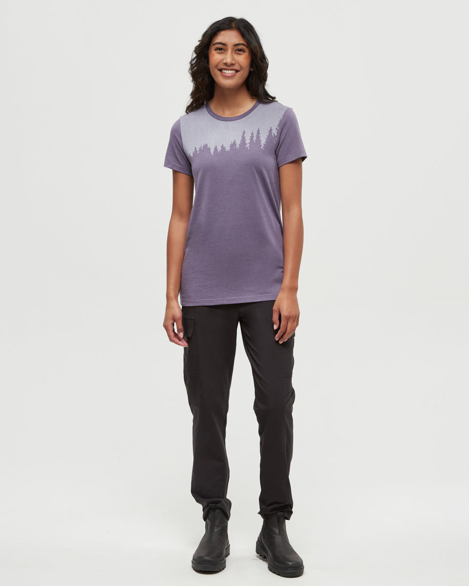 Tentree Women's Juniper T-Shirt - Smokey Violet Heather White