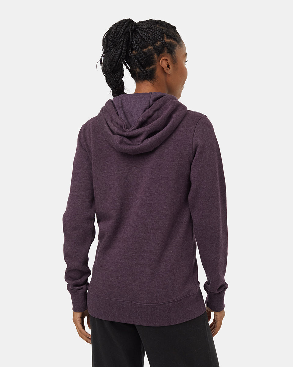 Tentree Women's Juniper Zip Hoodie - Midnight Plum Heather White