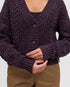 Tentree Women's Stillwater Fleck Cardigan - Plum Royale Fleck