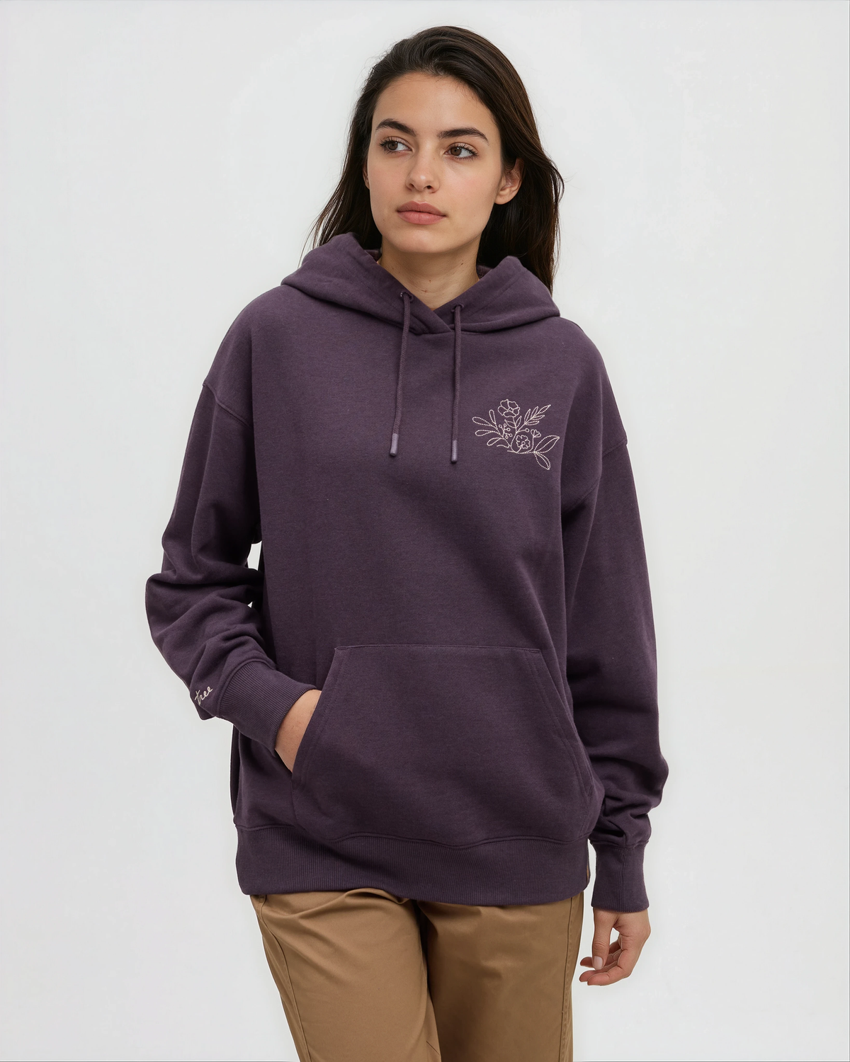 Tentree Women's Field Foliage Hoodie - Plum Royale Pale Oak