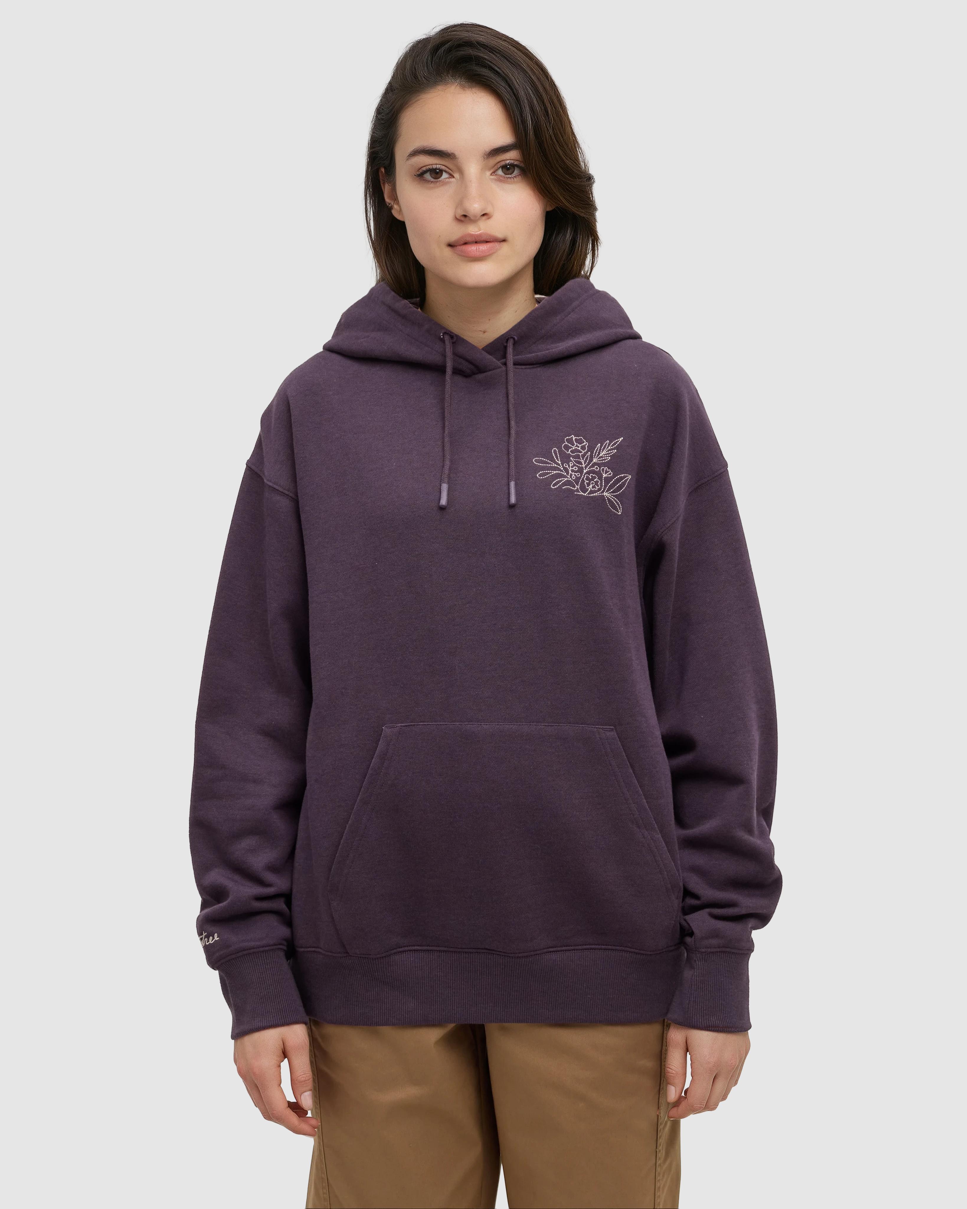 Tentree Women's Field Foliage Hoodie - Plum Royale Pale Oak