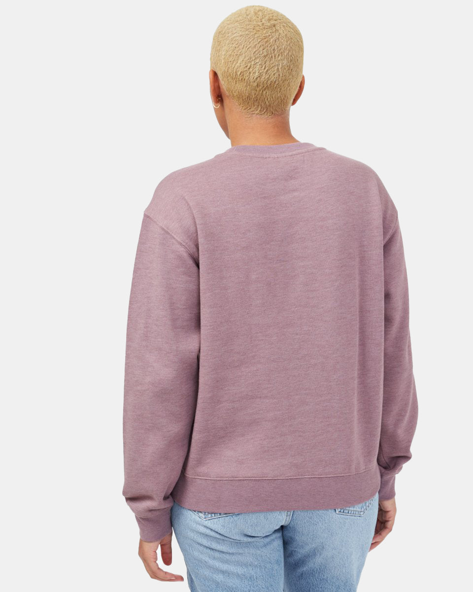 Tentree Women's Palm Sunset Embroidery Crew - Twilight Mauve