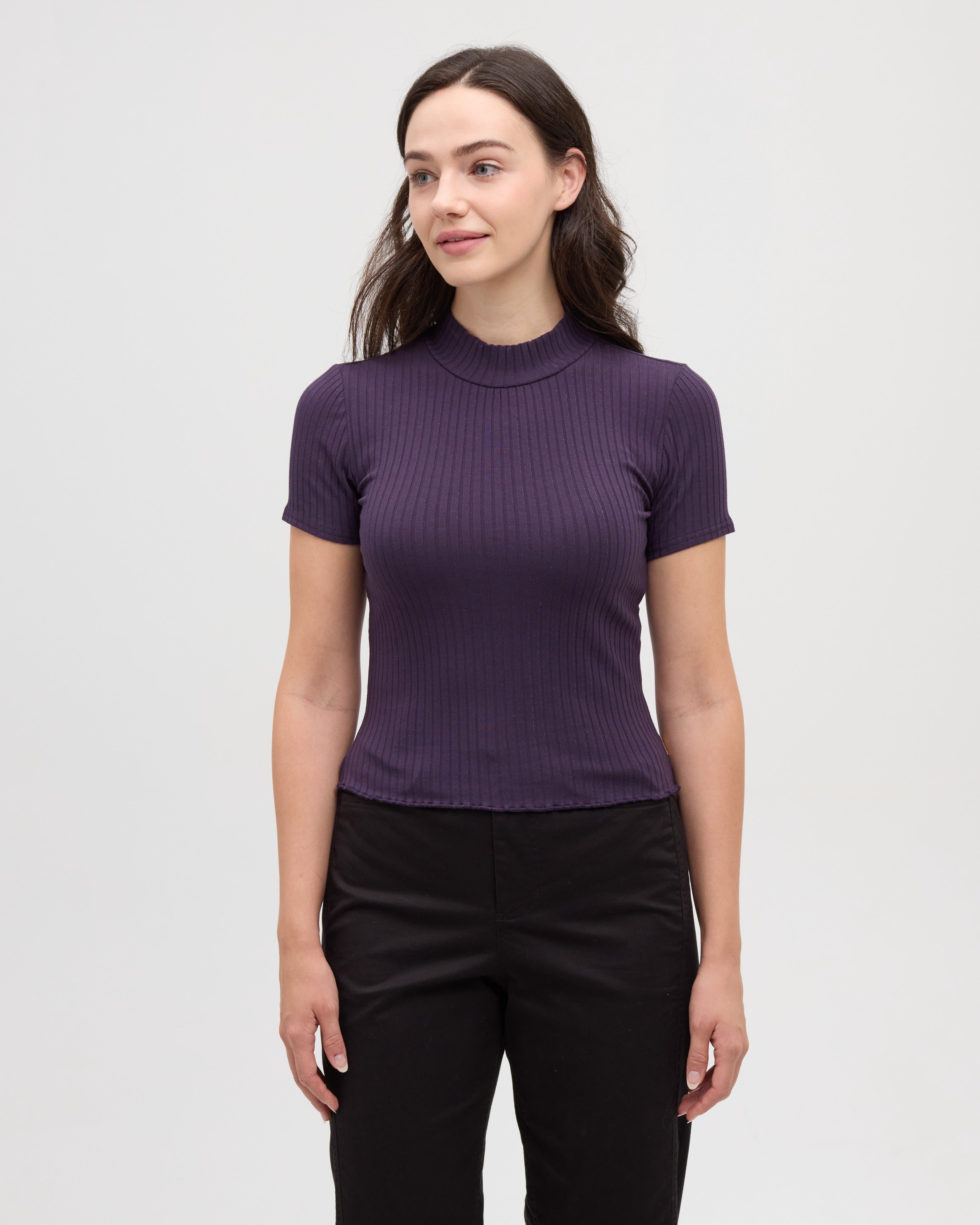 Tentree Women's Whitney Mockneck - Plum Royale