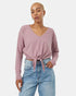Tentree Women's Tie Front Longsleeve - Lilac Chalk