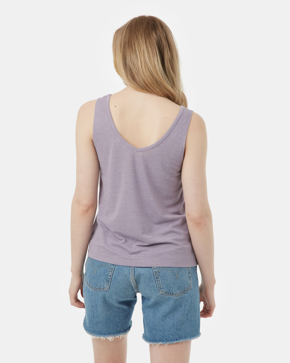 Tentree Double V Hemp Tank - Purple Ash Heather