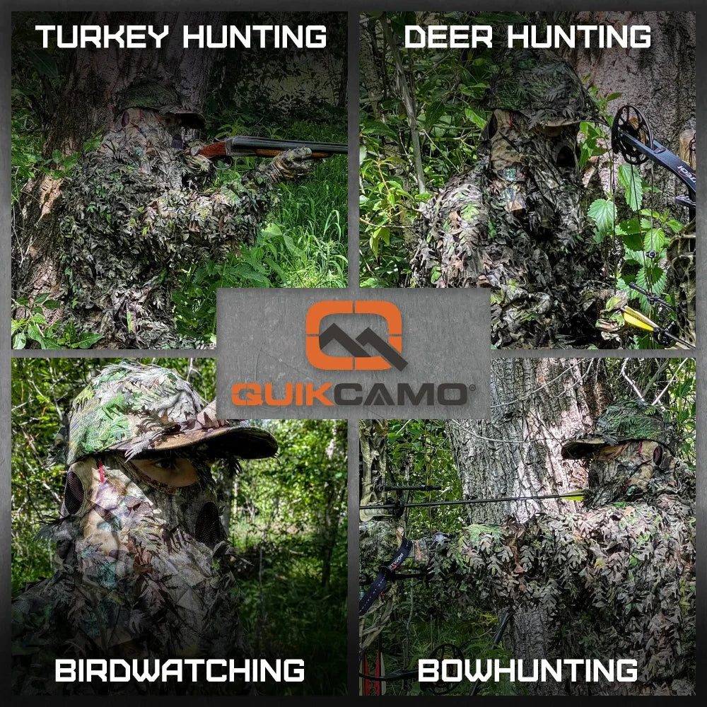 QuikCamo 3D Leafy Ball Cap with Front Face Mask – product view 5