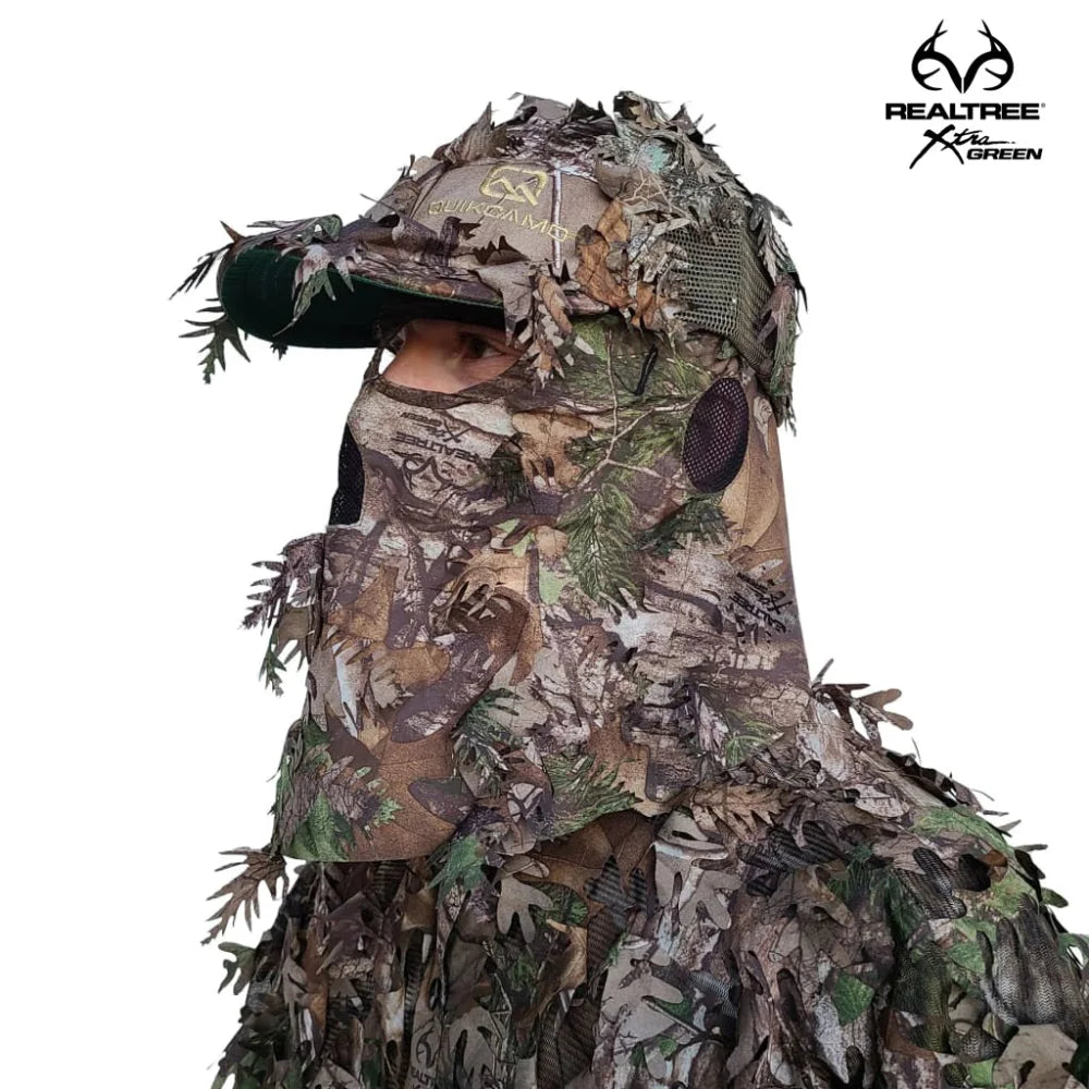 QuikCamo 3D Leafy Ball Cap with Front Face Mask – product view 15