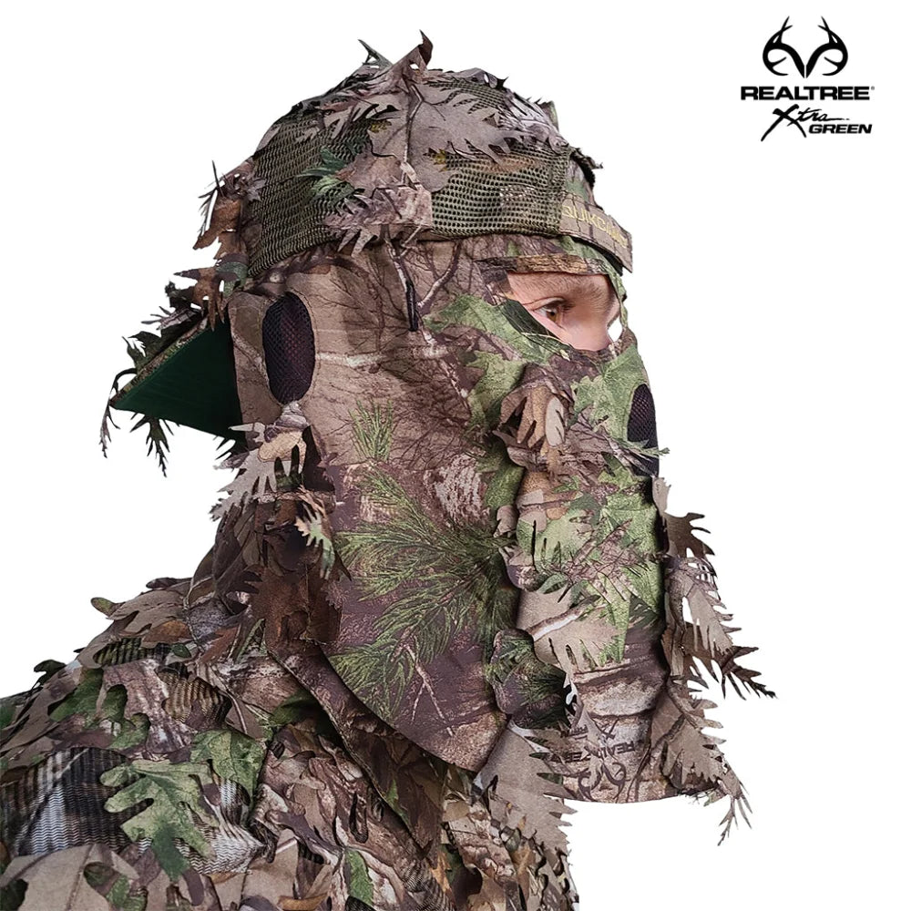 QuikCamo Fitted Hat with Rear Leafy Camo Face Mask – product view 11